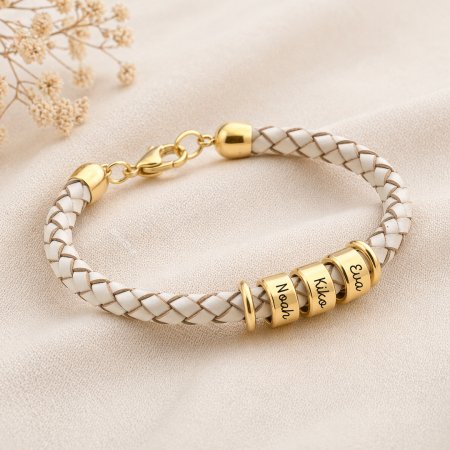   Pulseira de Couro com Nomes